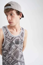 DEFACTO Slim Fit Printed Crew Neck Strappy Athlete