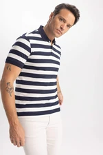 DEFACTO Slim Fit Polo Neck Striped Short Sleeve T-Shirt