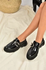 Fox Shoes Black Patent Leather Women's Casual Shoes