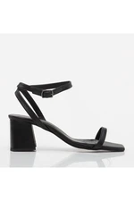 Hotiç Black Women's Genuine Leather Heeled Sandals