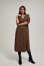 Midi dress with leopard pattern