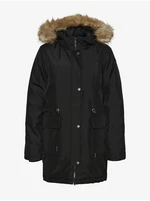 Black Parka hooded and faux fur Noisy May Molly - Women