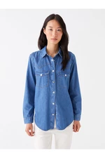 LC Waikiki Straight Long Sleeve Women's Jean Shirt