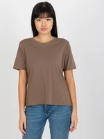 MAYFLIES brown women's monochrome cotton T-shirt