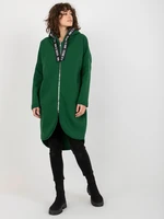 Women's Long Zippered Hoodie - Green