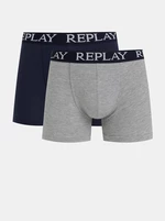 Set of two boxers in dark blue and gray Replay - Men