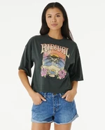 T-Shirt Rip Curl BARRELLED HERITAGE CROP Washed Black