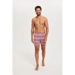 Men's boxer shorts Arctic - dark red print