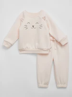 Light pink girls' tracksuit with a GAP cat motif