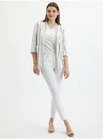White women's striped linen jacket ORSAY