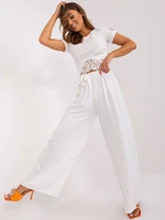 Ecru wide trousers made of OCH BELLA material