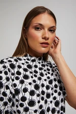 Patterned turtleneck blouse