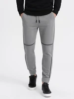 Ombre Men's sweatpants with contrast stitching - gray