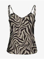 Black and Beige Women's Patterned Top ONLY Nova - Women