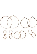 Basic hoop earrings 6-pack - gold color