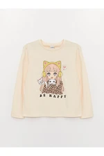 LC Waikiki Crew Neck Printed Long Sleeve Girls' T-Shirt