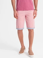 Ombre Men's chinos shorts with denim trim