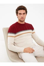 LC Waikiki Crew Neck Long Sleeve Color Block Men's Knitwear Sweater