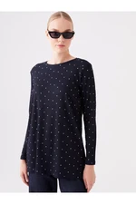 LC Waikiki Women's Crew Neck Polka Dot Long Sleeve Tunic