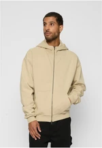 Men's sweatshirt with high zip collar cream