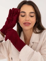 Burgundy women's gloves