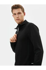 Koton Sports Sweatshirt with Half Zipper and Phone Pocket Detail