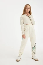 DEFACTO Girl's Printed Jogger Sweatpants with Elastic Waistband and Legs