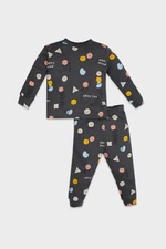 DEFACTO Baby Boy Pajama Set Patterned Long Sleeve Top Elastic Waist Long Bottom