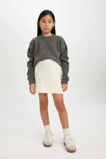 DEFACTO Girl's Ecru Knit Detailed Knitwear Skirt