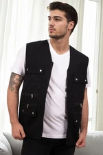 94105 Dewberry Multi-Pocket Mens Vest-BLACK