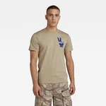 G-STAR T-shirt - Multi shield back gr r t beige