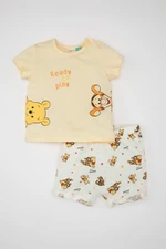 DEFACTO Baby Boy Disney Winnie The Pooh Cotton T-Shirt Shorts 2 Piece Set