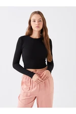 LC Waikiki Crew Neck Straight Long Sleeve Women's Crop