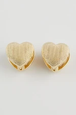 DEFACTO Women's Gold Heart Earrings