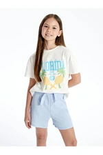 LC Waikiki Crew Neck Printed Short Sleeve Girl's T-Shirt