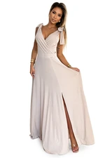 Long dress with a neckline and a tie at the shoulders Numoco