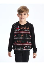 LC Waikiki Crew Neck New Year Themed Long Sleeve Boy's Knitwear Sweater