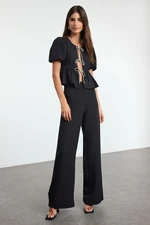 Trendyol Black Woven Bottom Top Set