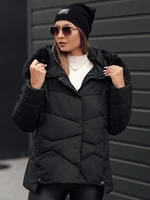 Women&#039;s winter jacket FIXMIX quilted with hood black Dstreet