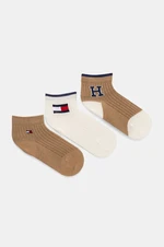 Kojenecké ponožky Tommy Hilfiger 3-pack hnědá barva, 701229881