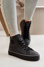 Women's insulated sneakers made of eco leather Big Star black