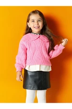 LC Waikiki Lw - Leather Look Baby Girl Shorts Skirt and Pantyhose with Elastic Waist 2-Piece