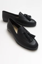 LuviShoes F04 Black Skin Leather Shoes