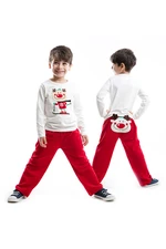 Denokids Deer Christmas Boy Red Velvet Suit