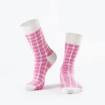 Pink women's checkered socks