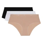 DIM ECO LES POCKETS BOXER 3x - 3 pcs of women's panties - black - white - body