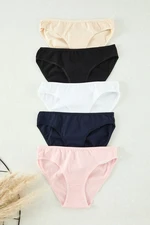 Trendyol Black-Multicolored 5-Pack Cotton Micro Classic Knitted Panties