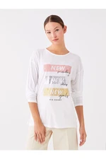 LC Waikiki Crew Neck Printed Long Sleeve Women's T-Shirt