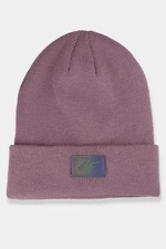 Women's winter hat with 4F logo - dark pink