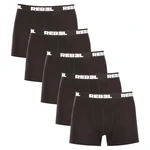 5PACK pánské boxerky Nedeto Rebel černé